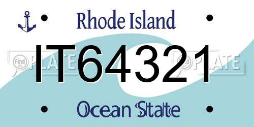IT64321 Rhode Island License Plate