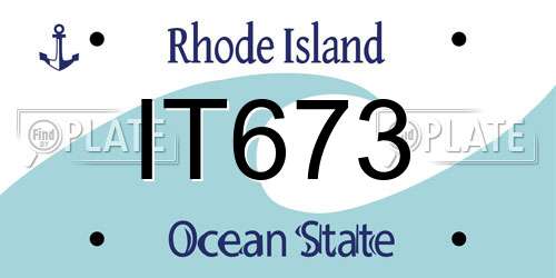 IT673 Rhode Island License Plate