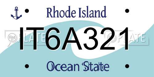 IT6A321 Rhode Island License Plate