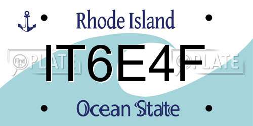 IT6E4F Rhode Island License Plate