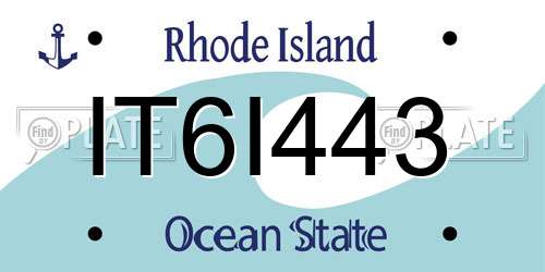 IT6I443 Rhode Island License Plate