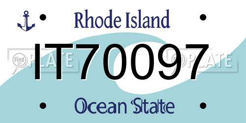 IT70097 Rhode Island License Plate
