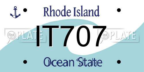 IT707 Rhode Island License Plate