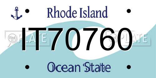IT70760 Rhode Island License Plate