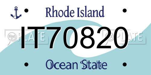 IT70820 Rhode Island License Plate