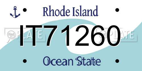 IT71260 Rhode Island License Plate