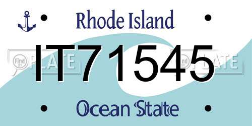 IT71545 Rhode Island License Plate
