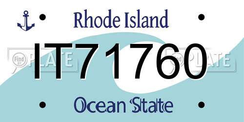 IT71760 Rhode Island License Plate