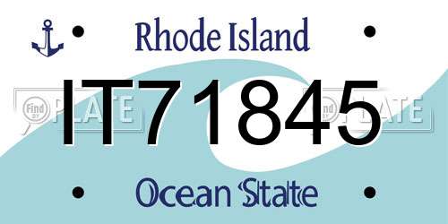 IT71845 Rhode Island License Plate