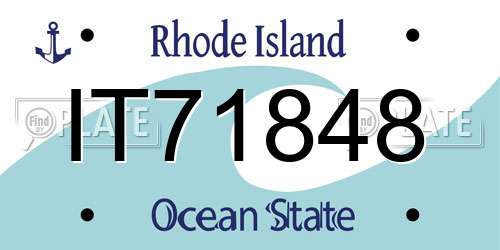 IT71848 Rhode Island License Plate