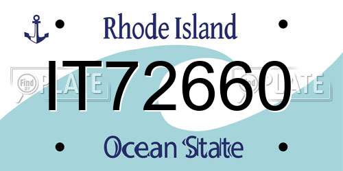 IT72660 Rhode Island License Plate