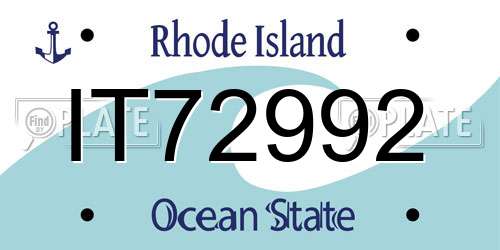 IT72992 Rhode Island License Plate