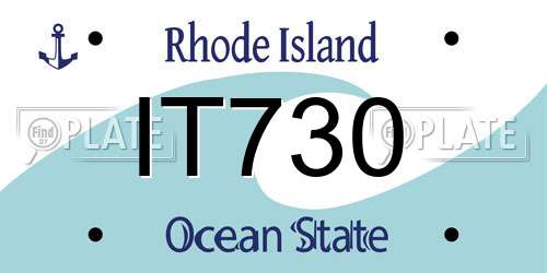 IT730 Rhode Island License Plate