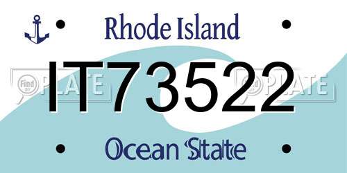 IT73522 Rhode Island License Plate