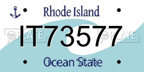 IT73577 Rhode Island License Plate