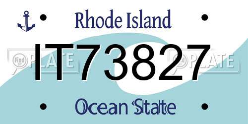 IT73827 Rhode Island License Plate
