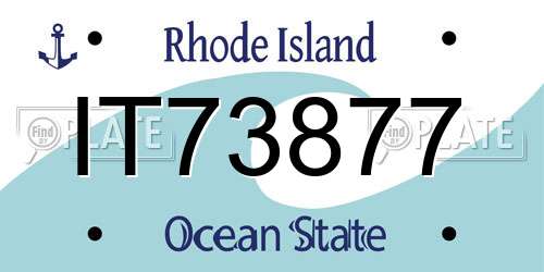 IT73877 Rhode Island License Plate