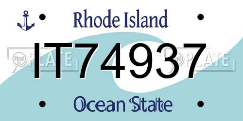IT74937 Rhode Island License Plate