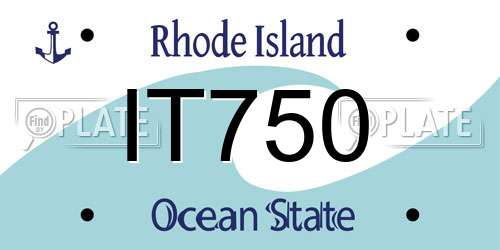IT750 Rhode Island License Plate