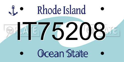 IT75208 Rhode Island License Plate
