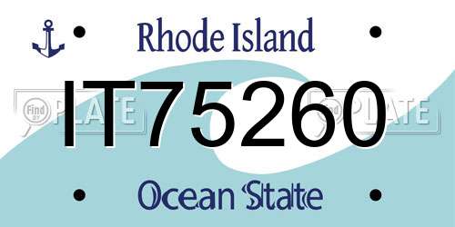 IT75260 Rhode Island License Plate