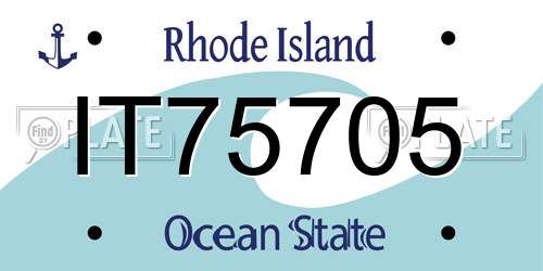 IT75705 Rhode Island License Plate