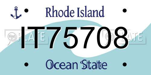 IT75708 Rhode Island License Plate