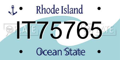 IT75765 Rhode Island License Plate