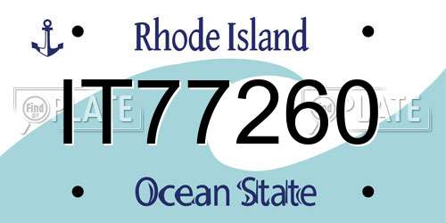 IT77260 Rhode Island License Plate