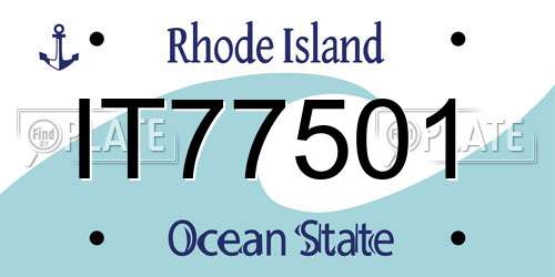 IT77501 Rhode Island License Plate