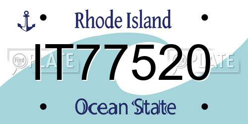 IT77520 Rhode Island License Plate