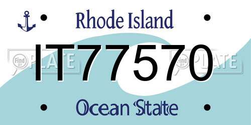 IT77570 Rhode Island License Plate