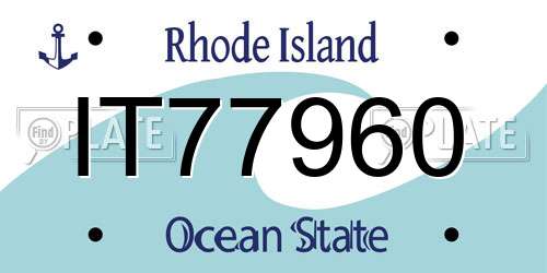 IT77960 Rhode Island License Plate