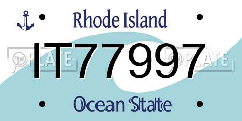 IT77997 Rhode Island License Plate