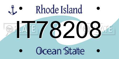 IT78208 Rhode Island License Plate