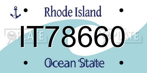 IT78660 Rhode Island License Plate