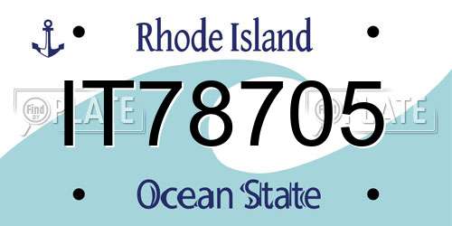 IT78705 Rhode Island License Plate