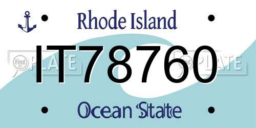 IT78760 Rhode Island License Plate