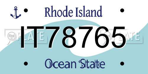 IT78765 Rhode Island License Plate