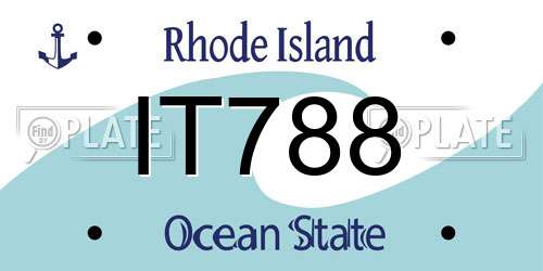 IT788 Rhode Island License Plate
