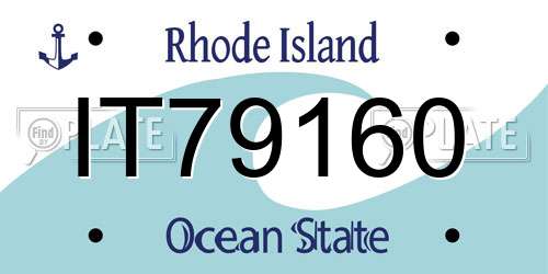 IT79160 Rhode Island License Plate