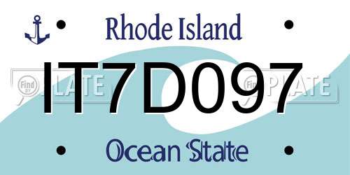 IT7D097 Rhode Island License Plate