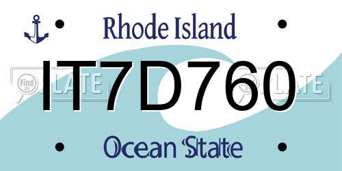 IT7D760 Rhode Island License Plate
