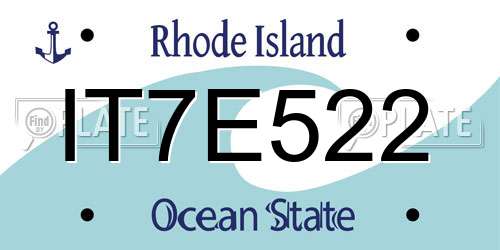 IT7E522 Rhode Island License Plate