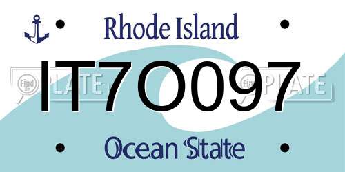 IT7O097 Rhode Island License Plate