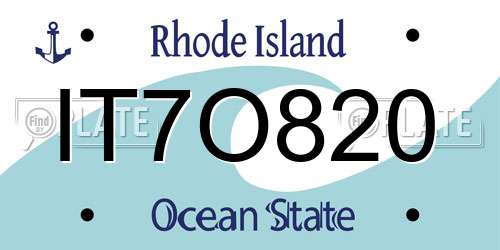IT7O820 Rhode Island License Plate