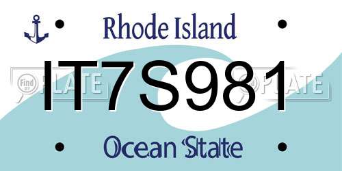 IT7S981 Rhode Island License Plate