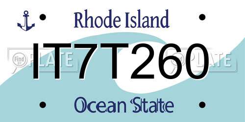 IT7T260 Rhode Island License Plate