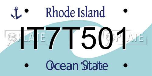 IT7T501 Rhode Island License Plate