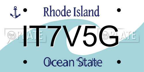 IT7V5G Rhode Island License Plate